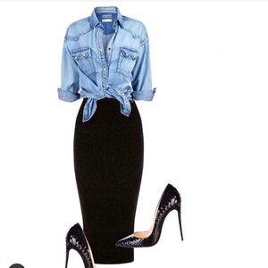 AX Armani Exchange Chambray v-neck Button shirt women’s small